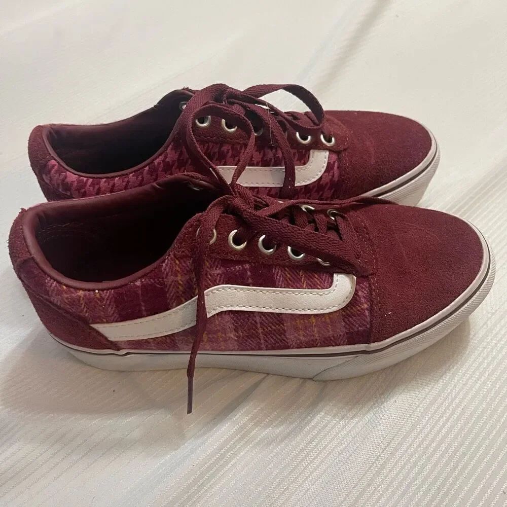 Vans Sneakers Shoes Ward Platform Plaid Mix Port Womens Size 6.5 6 1/2
